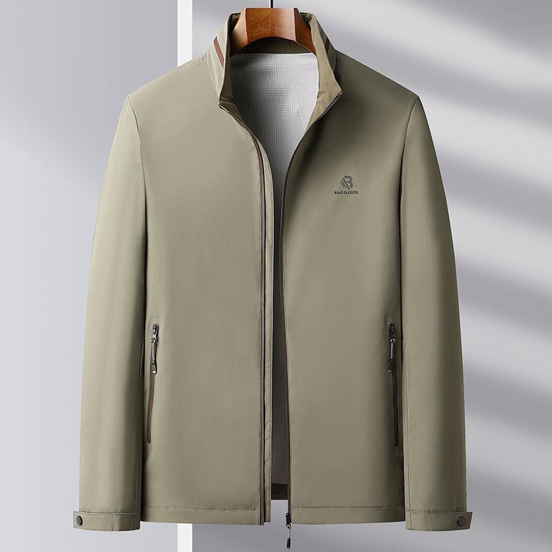 Spring Jacket Jacket Business Spring and Autumn Middle-aged Dad Casual Jacket Men's Stand Collar