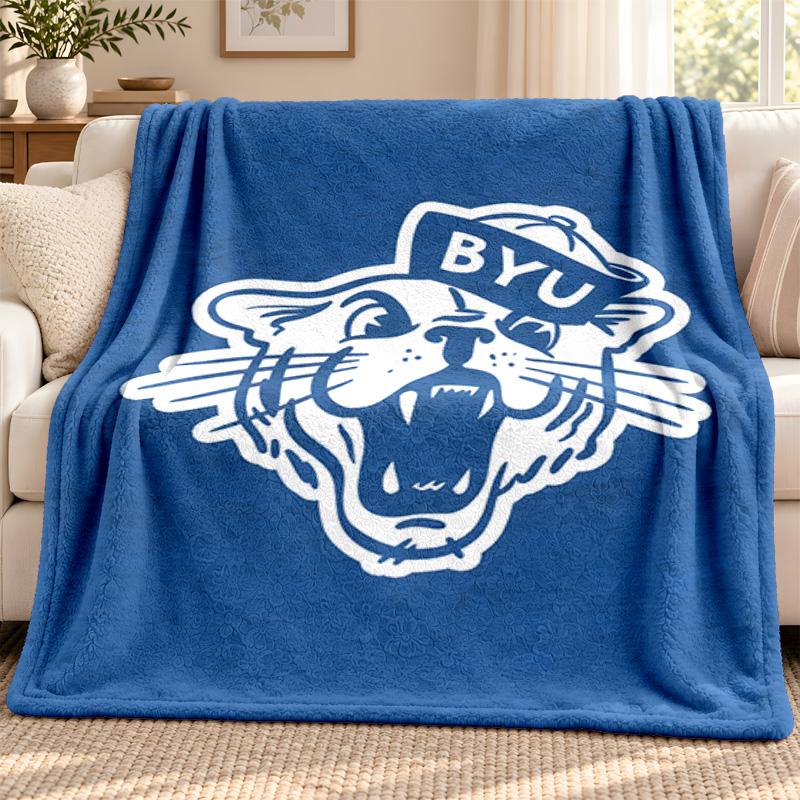 BYU Cougars blanket Flannel Blanket Soft Cozy Plush Throw for Sofa Bed Lightweight Home Decoration Outdoor camping