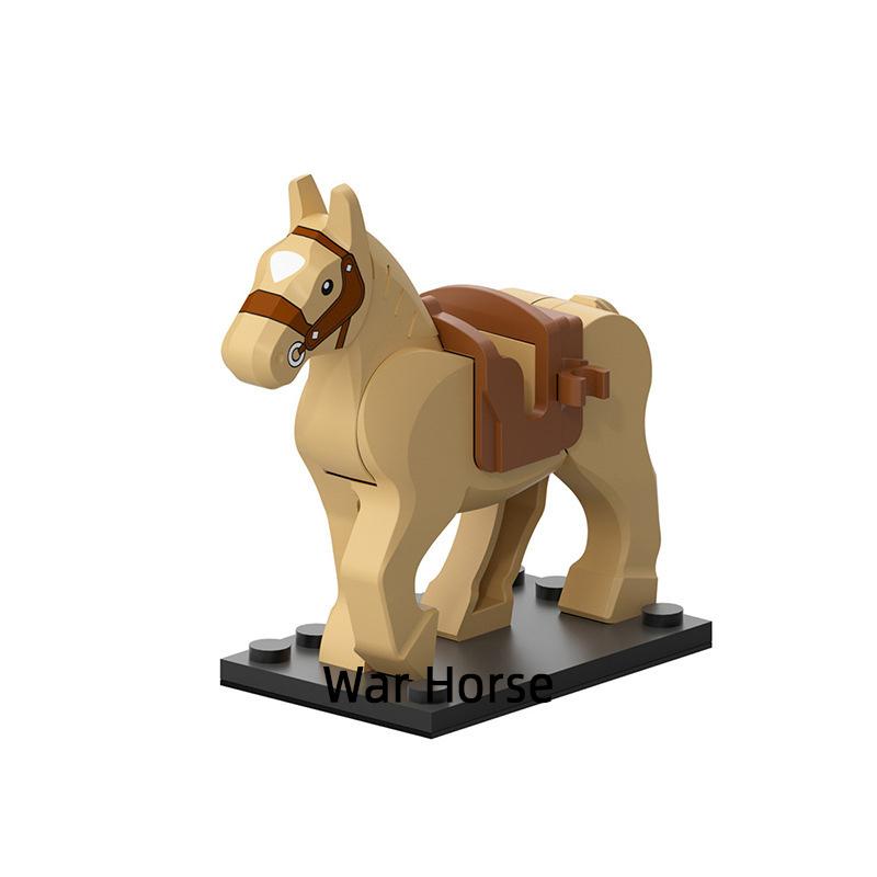 Коричневый Белый Черный Серый Древний Боевой Конь Модель Блоки MOC Кирпичи Набор Подарки Игрушки Для Детей XP1007-XP1016