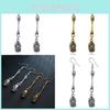Punk Skull Alloy Vintage Earrings With Electroplated Finish For Halloween Costume Accessory