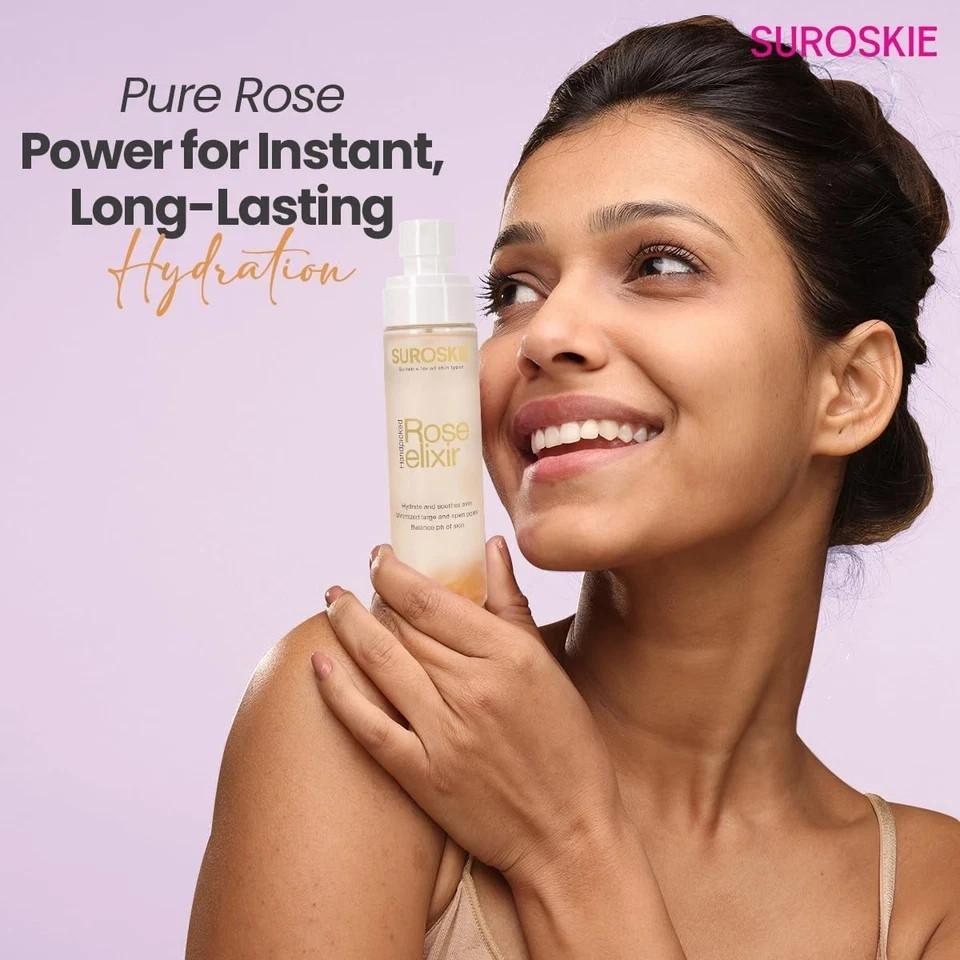 SUROSKIE Rose Water Elixir Face Mist For Glowing, Refresh & Hydrating Skin 100ml