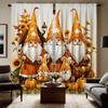 2pcs  HD Christmas Dwarf Village Pumpkin Decorative Curtain Yellow Tie Digital Printed Curtain Home Decoration Style Decoratio