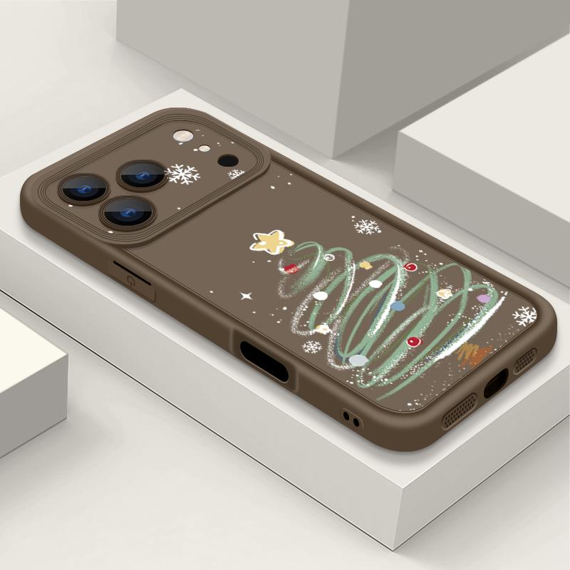 Christmas Tree Pattern Case For iPhone 17 Air 16e 16 15 14 Pro Max 13 17 Pro Max 17 Pro 17 Shockproof Soft TPU Silicone Phone Cover Funda