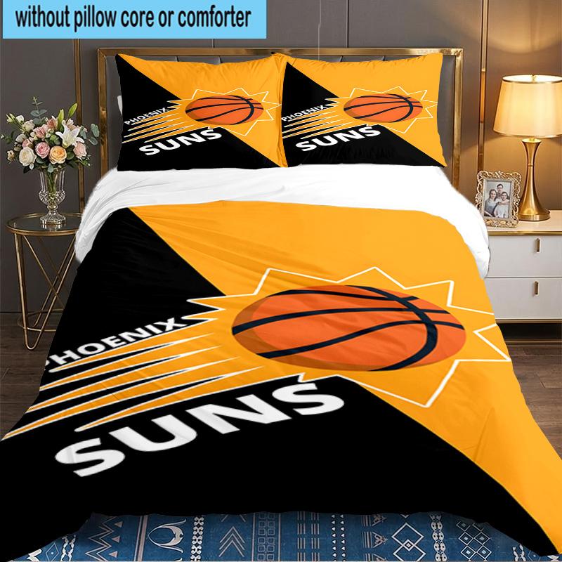 Suns Basketball Artwork 3pcs Bedding Set,Including 1pc Duvet Cover And 2pcs Pillowcases Perfect Gift for Christmas,Ideal for Bedroom, Dormitory