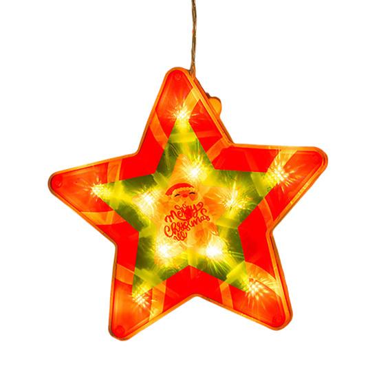 Светодиодные рождественские гирлянды на присосках, подвесные светильники в виде Санта-Клауса, лося, звезды, сезонные знаки, работающие от батареек, лампы на присосках