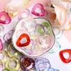 Home Party Supplies Handmade Supplies Loose Beads DIY Accessories 40pcs Hollow Heart Beads Crafted Acrylic Candy Color For Jewelry Making