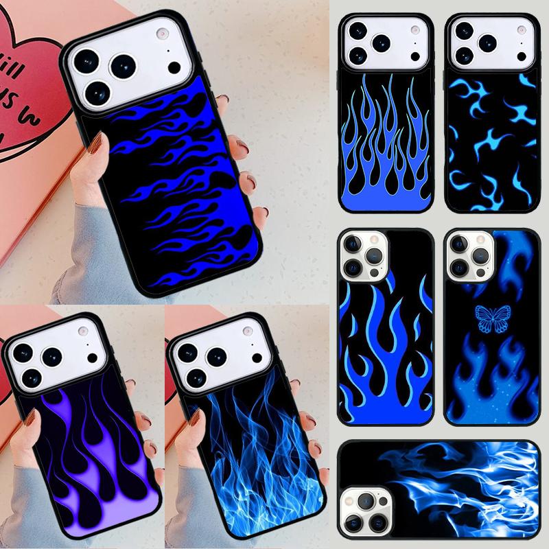 Красный Синий Огненный Чехол Для Телефона Для iPhone 17 Air 14 15 13 12 Max Чехол Для Apple 16e 11 Pro Max Plus Coque