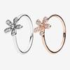 925 Sterling Silver Pan Ring Shiny Rose Gold And Silver Daisy Ring For Women Wedding Party Gift Fashion Jewelry