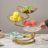 High-end Light Luxury Multi-layer Fruit Pan Rack Household Living Room Coffee Table Dried Fruit Snacks Placed Exquisite Atmospheric Fruit Basket