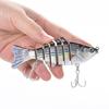 10CM/15.3G Multi-Jointed Fishing Lure with Hooks Realistic 7-Section Swimbait Plastic Artificial Bait