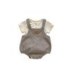 2024 New Baby Bear Romper Suit: Stylish Solid Color Short-Sleeve T-Shirt Overalls for Boys and Girls