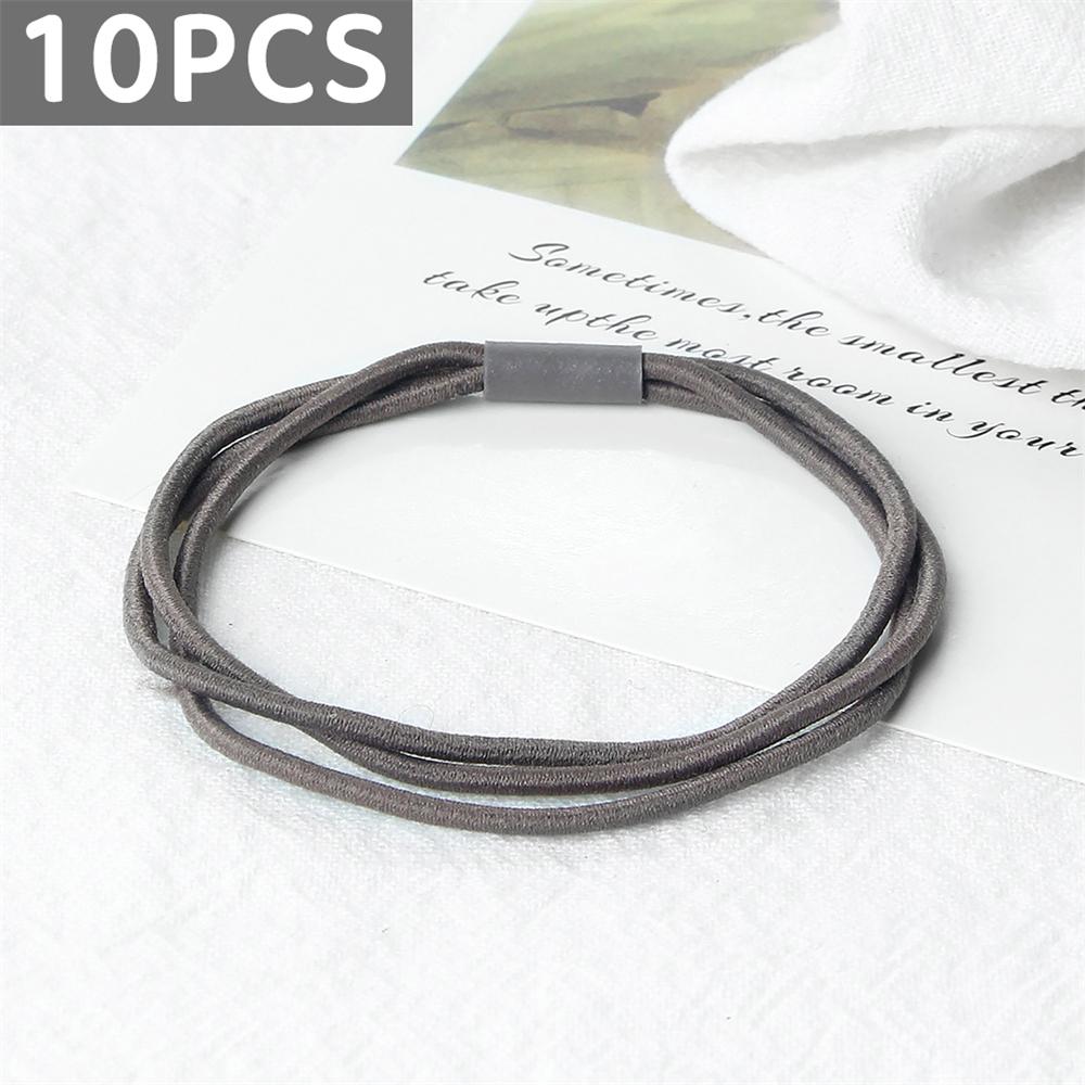 10 шт. Простые многослойные резинки для волос Женские базовые однотонные резинки Аксессуары для волос Повязка-держатель Скранчи Подарок для девочки