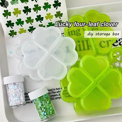Креативный зеленый / прозрачный ящик для хранения, дорожный портативный контейнер для таблеток, капсул, наклейка для девочек, органайзер для ювелирных изделий