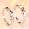 Sterling Silver S925 Couple Wedding Ring Angel Wings Couple Ring Qixi Gift Simple Affordable Luxury Fashion Ornament