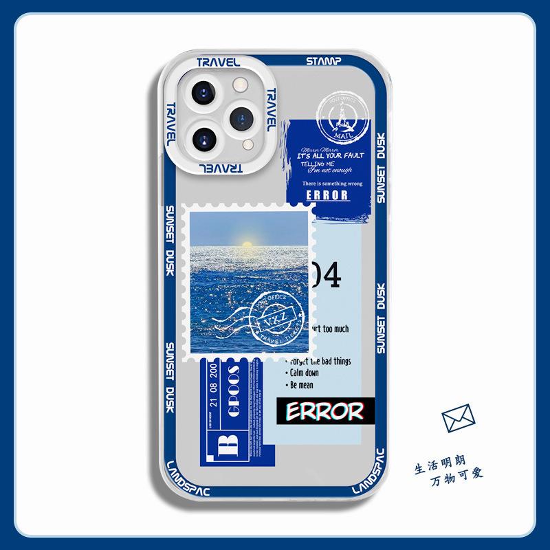 Мягкий прозрачный чехол для iPhone 16 Pro Max/17 с точной посадкой и иллюстрацией штампа станции Северная Америка