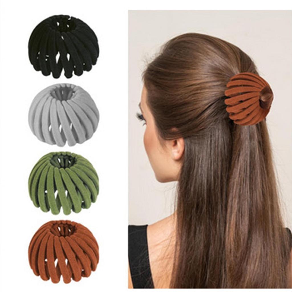 Заколка для волос в форме птичьего гнезда, расширяемая, для создания пучков, аксессуары для волос, женские заколки для хвостиков, заколки для пучков для тонких густых вьющихся волос, пластиковые заколки для волос