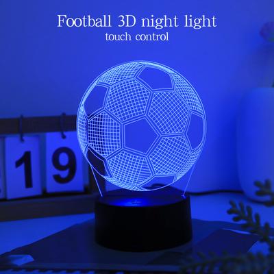 1 шт. современный креативный 3D ночник в виде футбольного мяча, питание от USB, подходит для украшения спален, кабинетов и гостиных