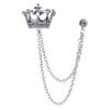 Crown Brooch Chain Brooch Suit Tassel Chain Lapel Pin Badge Retro Jewelry Gift