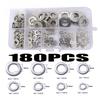 1PACK/180PCS stainless steel gasket box 304 stainless steel flat gasket combination M2-10 combination screw gasket