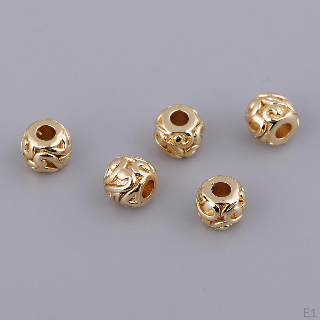 5 шт. твердые латунные бусины-разделители для ожерелья, браслетов, серег, ювелирных изделий своими руками, круглая форма