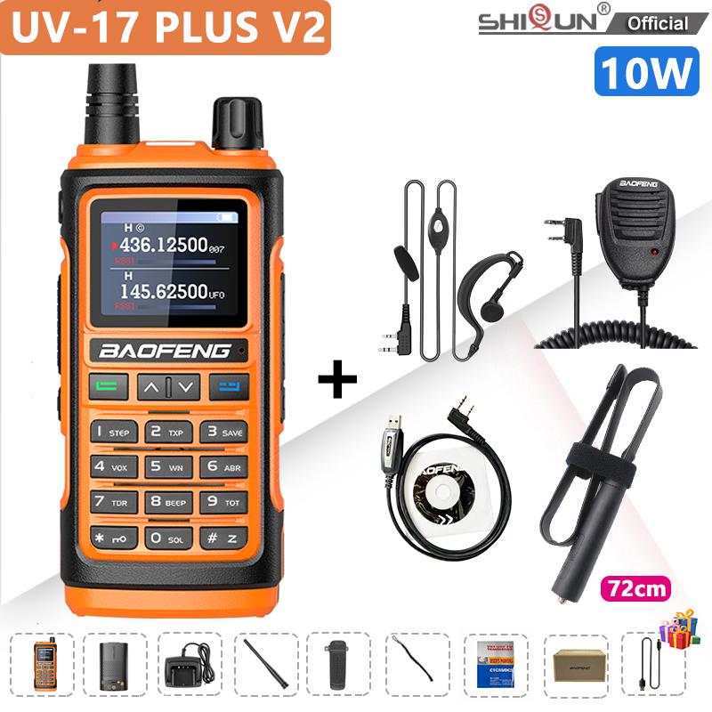 Baofeng UV 17 Walkie Talkie UV 17 PLUS V2 Tri-Band Two Way Radio Type-C Charger 999CH FM Wireless Copy Frequency UV 17 Pro V1 V2