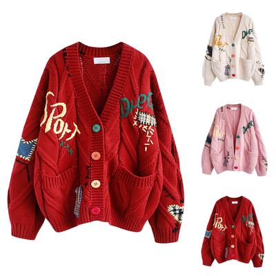 Женская мода, повседневное повседневное пальто, свободный короткий вязаный свитер, топ, кардиган с ленивым ветром, свитер