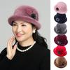 Women Winter Hat Elegant Solid Color Windproof Flower Embellished Ultra-Thick Keep Warm Comfortable Autumn Winter Imitation Fur Hat Basin