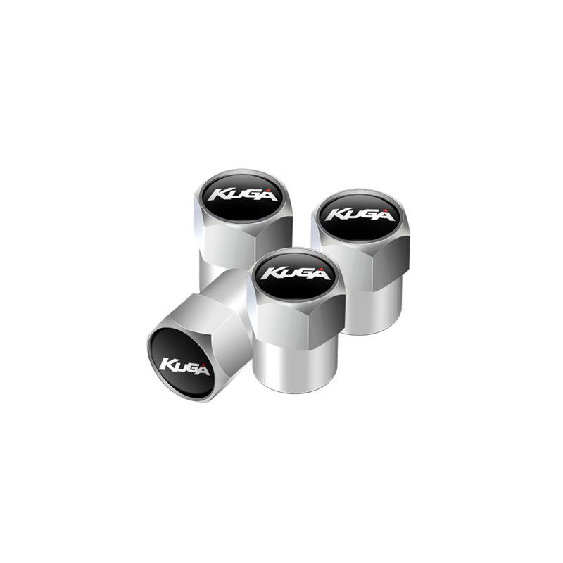 4Pcs/Set Car Kuga Letter Emblem Wheel Tires Valve Caps Metal Tyre Dust Proof Covers Decoration Accessories
