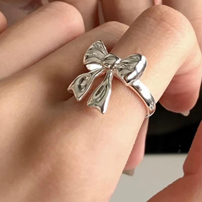 Korean Version Plain Ring Irregular 925 Sterling Silver Versatile Ring Women's Niche Ins Style Design Non-fading Combination Ring