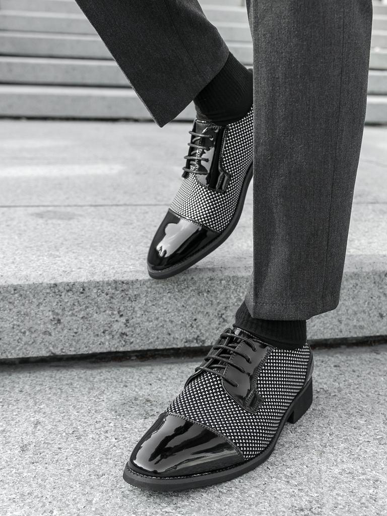 Fashion Men Retro Formal Shoes Men Lace Up Business Comfortable Fashionable Derby Shoes British Gentlemen's Social Shoes Men Sizes 38-46