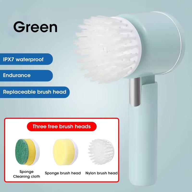 New Electric Spin Scrubber,Bathroom Cleaning Brush Power Scrubber with 5 Replaceable Brush Heads, 5 In 1 Electric Cleaning Brush