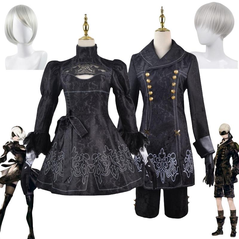 Nier Automata Косплей Костюм 9S Yorha 2B Косплей Костюм Парик Сексуальный Аниме Игры Костюм Мужской Женский Хэллоуин Вечеринка Маскарадный Костюм
