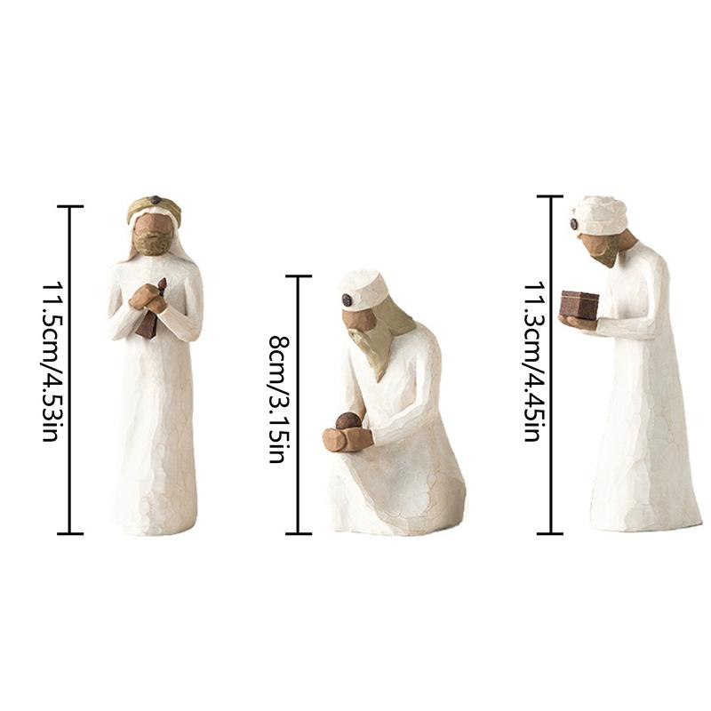 Craft Decoration Baby Jesus Manger ,Resin Ornament Hand Painted Decor Nativity Figures Statue Set