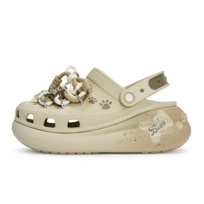 Crush Clog REGO Хот-дог Медведь Горшочек с медом Отпечаток лапы Милый Звезда Наступил на какашку Ощущение Дырявая обувь Унисекс Кость Белый Коричневый