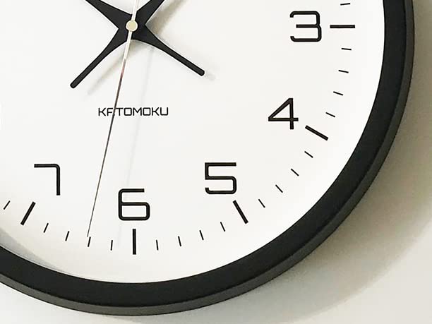 KATOMOKU Muku Clock 11 Black Wall Clock with Continuous Second Diameter km-94BK Hand, 30.6cm (quartz Clock)