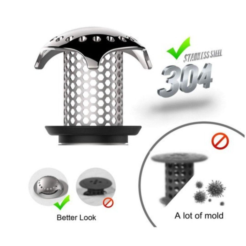 Stainless Steel Hair Catcher Sturdy Construction Bathroom Basin Sink Plug  Bathroom