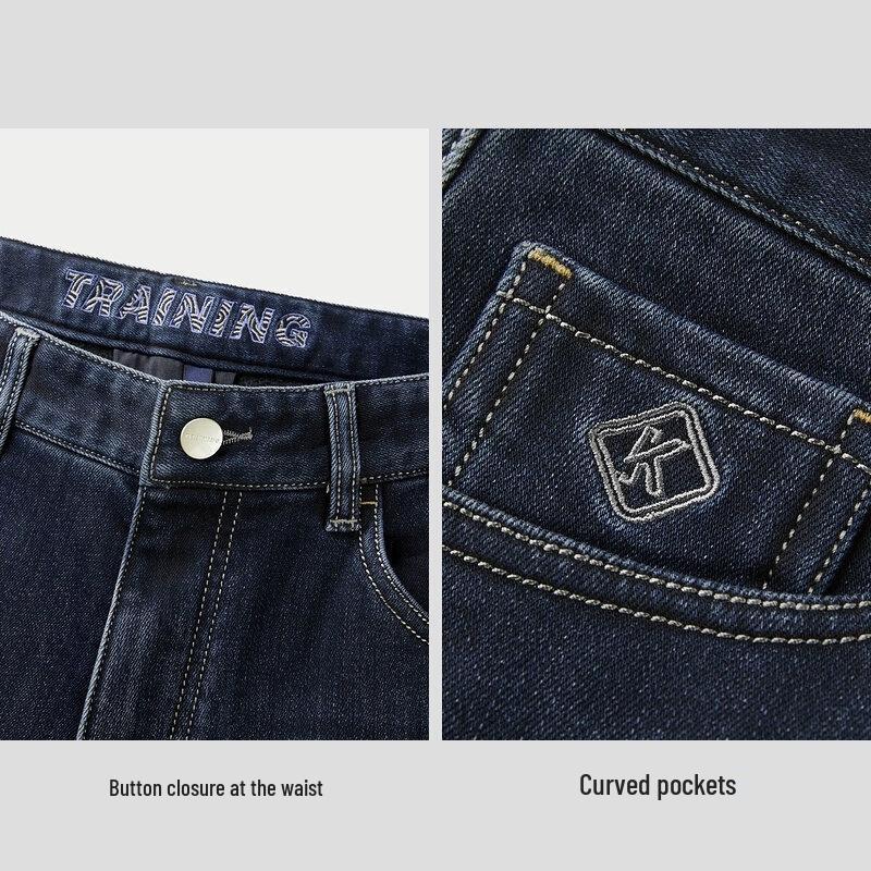 Мужские зимние теплые джинсы прямого кроя HLA