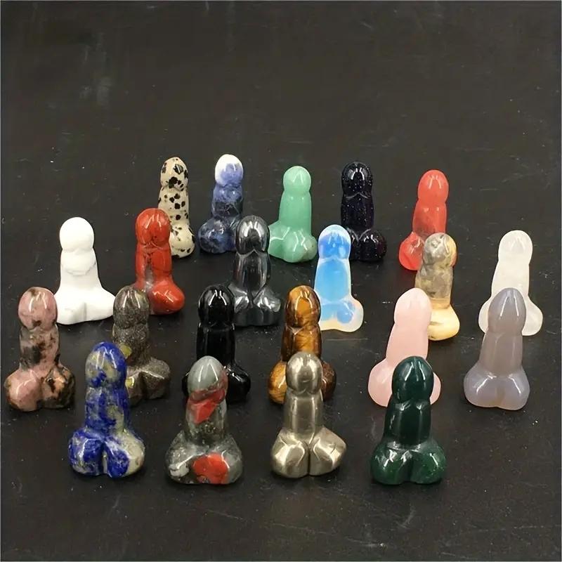 1/5pcs,Gift For Family Natural Quartz Crystal Stone Hand Carved Female Toy Handicraft Crystal Creative Accessories Lucky Stone