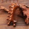 Round - Tooth Little Fish Massage Comb Sandalwood Head Massage Comb  for Stress Relief