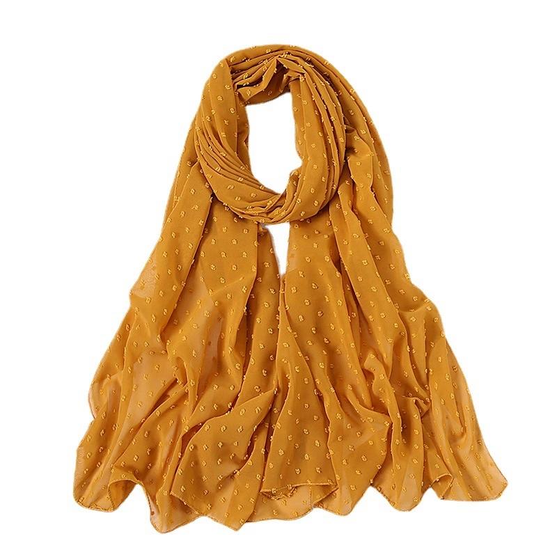 Solid Pearl Chiffon Hijab Scarf Woman Muslim Hijab Shawls Ladyies Ethnic Islamic Turban