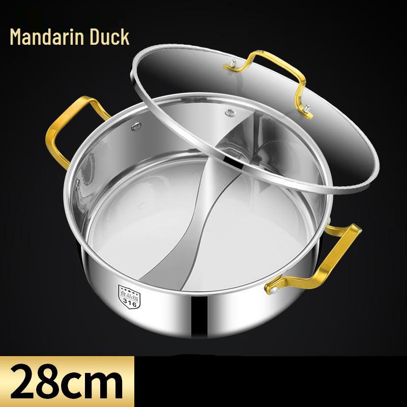ZISIZ Stainless Steel Divided Hot Pot