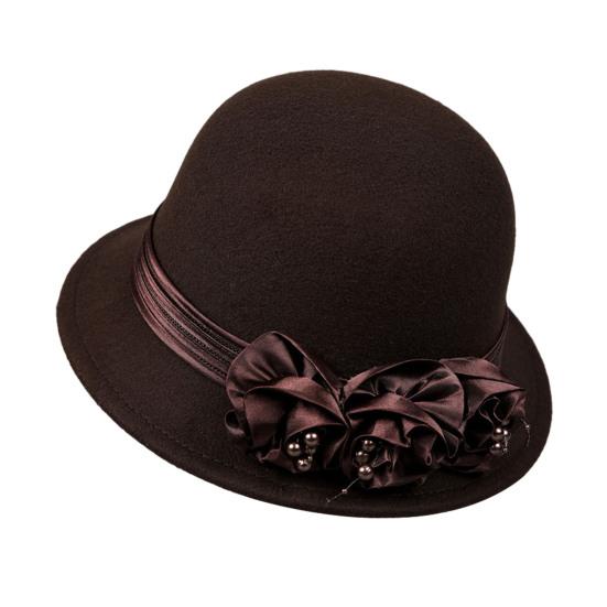 Женская зимняя шляпа-панама однотонная с искусственным жемчугом и цветочной отделкой, шляпа-ведро для активного отдыха, путешествий, повседневной носки