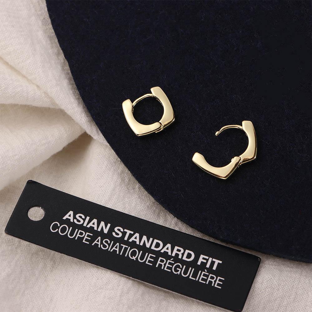 Французская простота Золотой цвет Серебристый цвет Модная бижутерия Серьги-пусеты Серьги-кольца Квадратные серьги