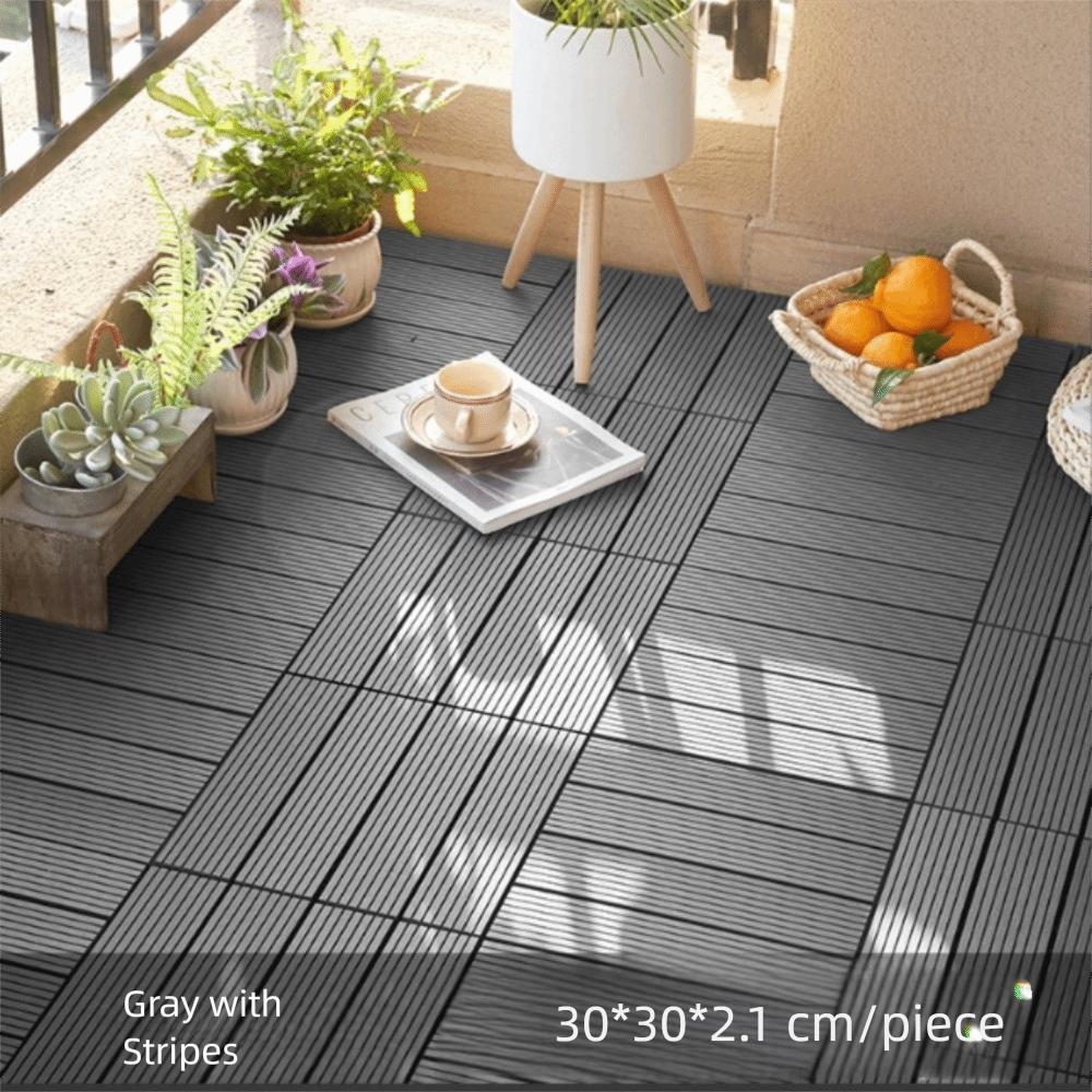 Новая водонепроницаемая уличная напольная плитка с замковым соединением, из твердой древесины, для патио, террасы, декинга, самокладка, DIY-установка, террасный кирпич, балкон