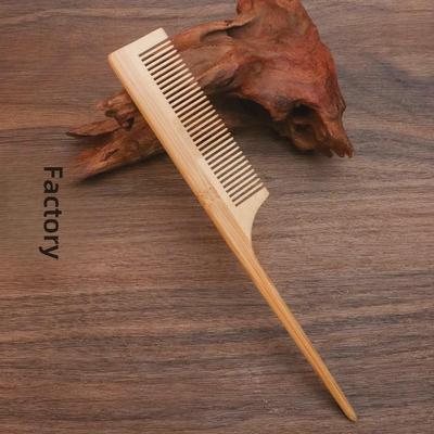 Антистатическая расческа с хвостиком из цельного дерева для парикмахерских - расческа из самшита с густыми зубьями