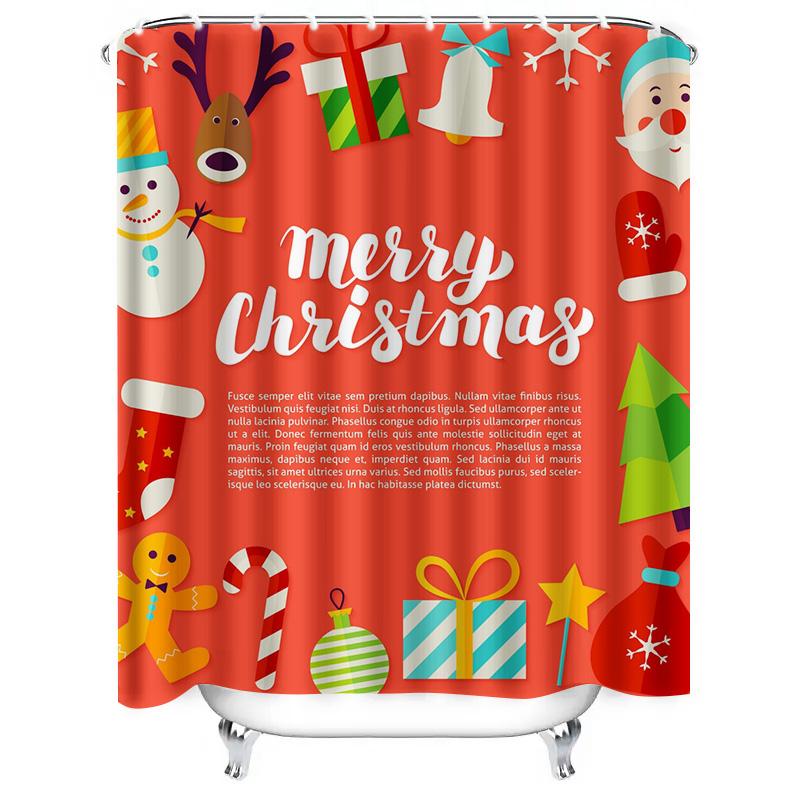 Tu Рождественская Занавеска для Душа Merry Xmas Праздничный Декор для Ванной Водонепроницаемый Фермерский Рустикальный Декор для Дома Праздничный Подарок Festiv