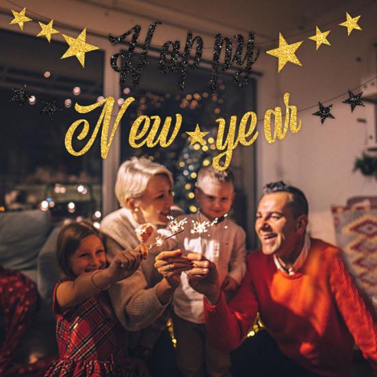 2024 год баннер сверкающий яркий цвет тонкая текстура устойчивый к выцветанию подвесной баннер праздничное украшение реквизит для фотосъемки