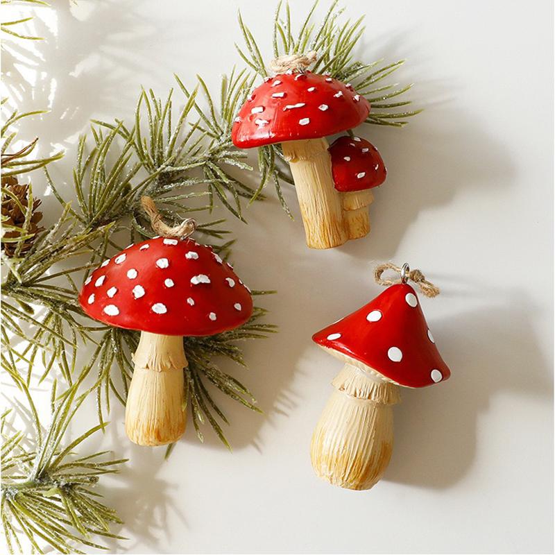 1 Набор Красный Гриб Украшение Новогодней Елки Милые Рождественские Грибы Подвесные Украшения Праздничная Вечеринка Новый Год 2025
