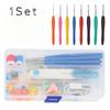 1 набор принадлежностей для рукоделия своими руками Крючки для вязания крючком с цветными мягкими резиновыми ручками Алюминиевые крючки для вязания крючком