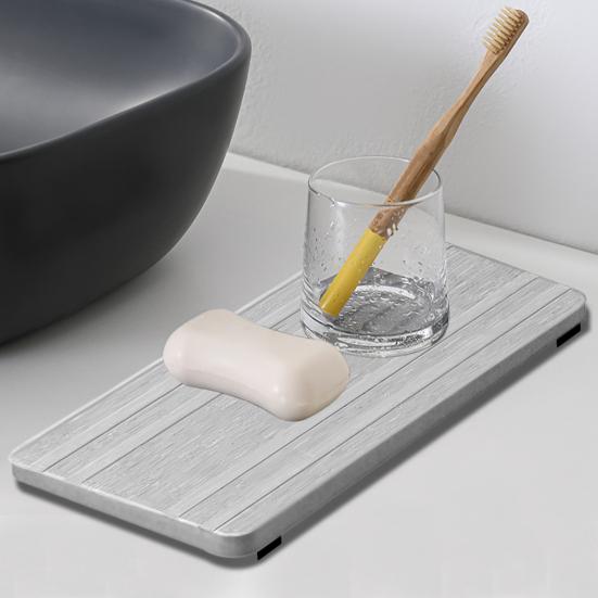 3 шт. водопоглощающий каменный поднос в полоску дизайн быстросохнущий сливной коврик для раковины противоскользящий держатель для мыла для кухни ванная комната туалетные столики